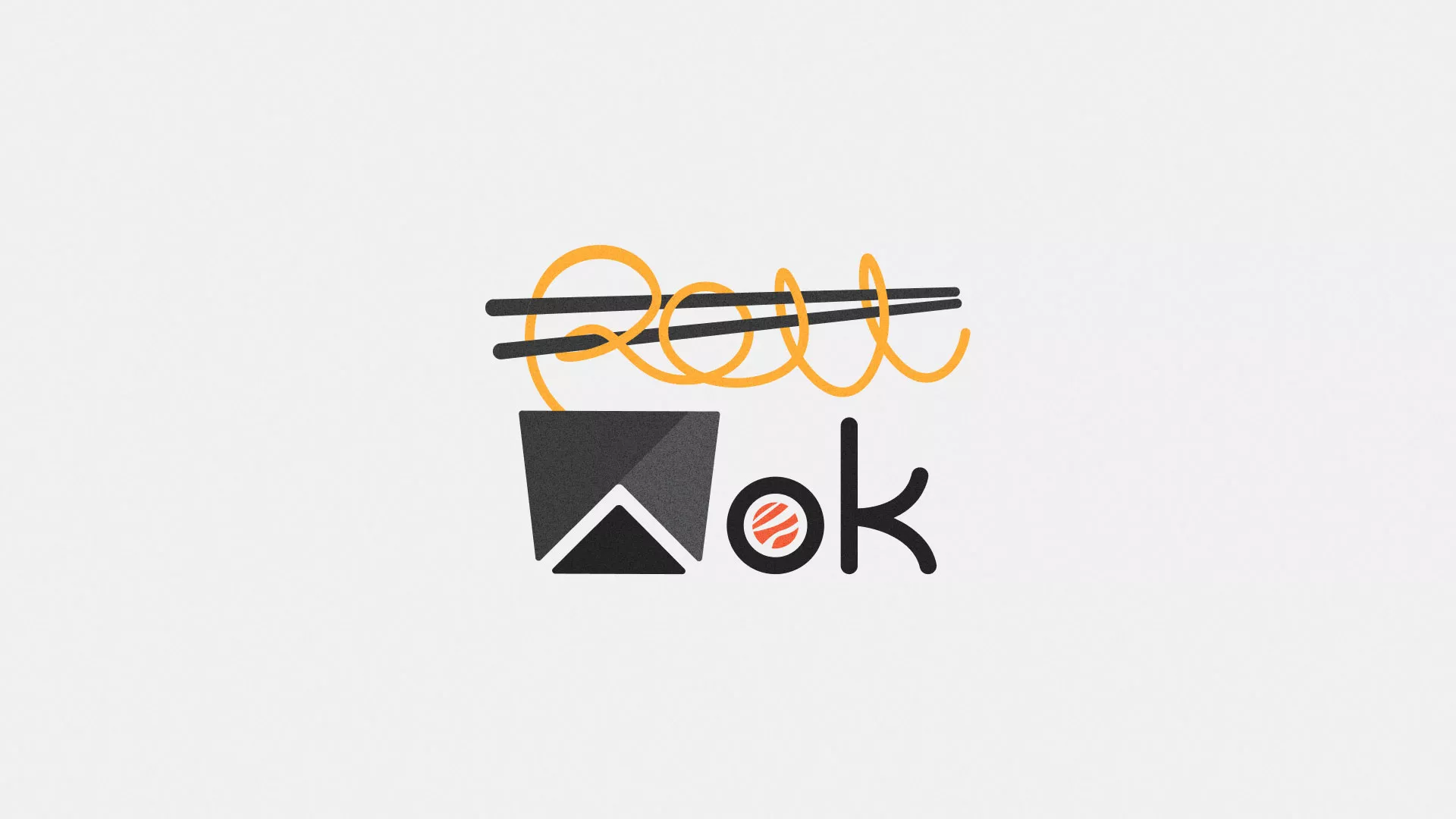 Разработка логотипа суши-бара «Roll Wok Club» в Поронайске